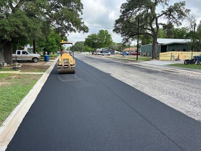 Roller on Jefferson Street Paving Project 