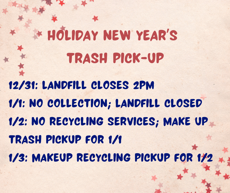 holiday new years trash pickup